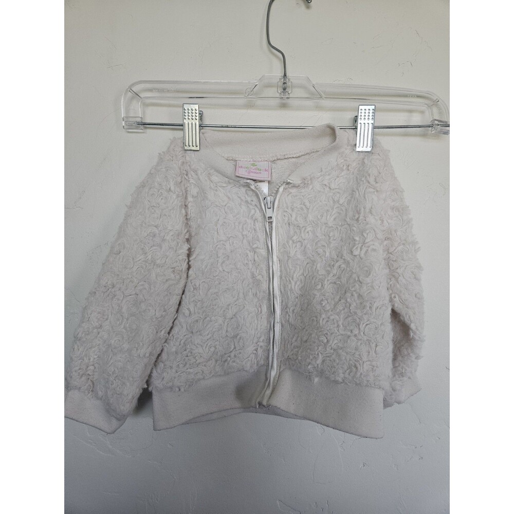 Duck Duck Goose Toddler Girl Cardigan, White Swirels, Full Zip-Up, Size 24M